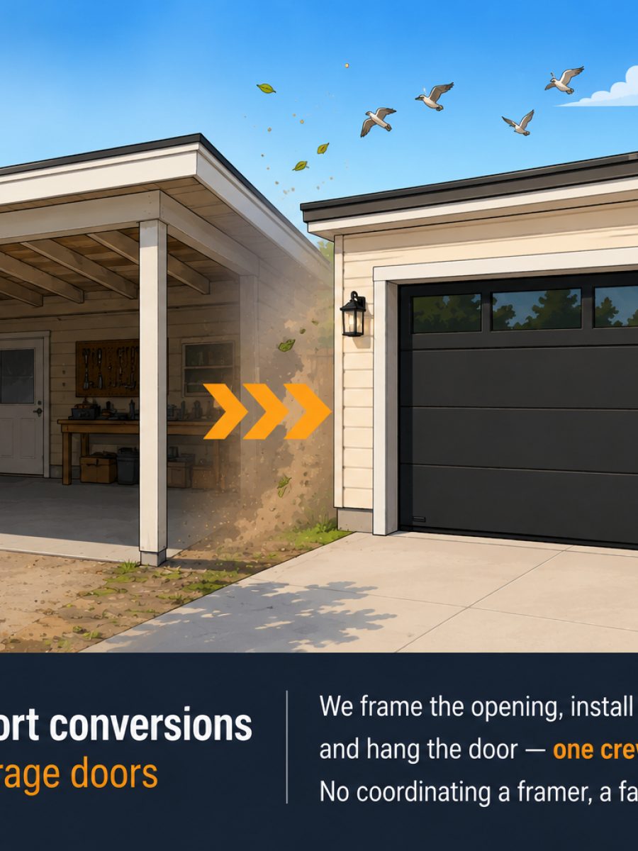 Carport and garage conversion